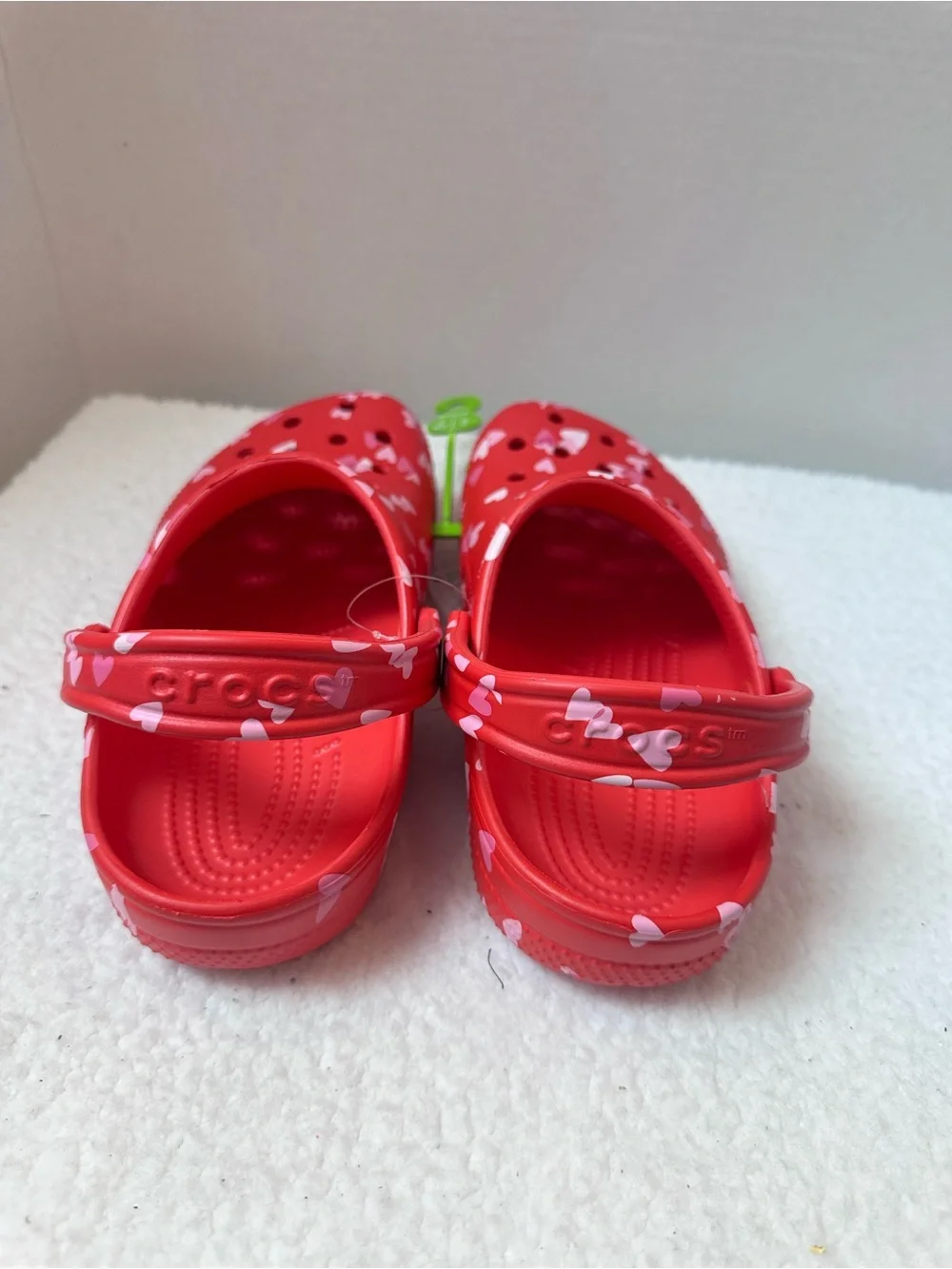 Kids Red Heart Print Crocs
